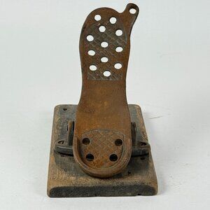 Antique Cast Iron Treadle Presser Foot With Wooden Base Sewing Machine Attachmen